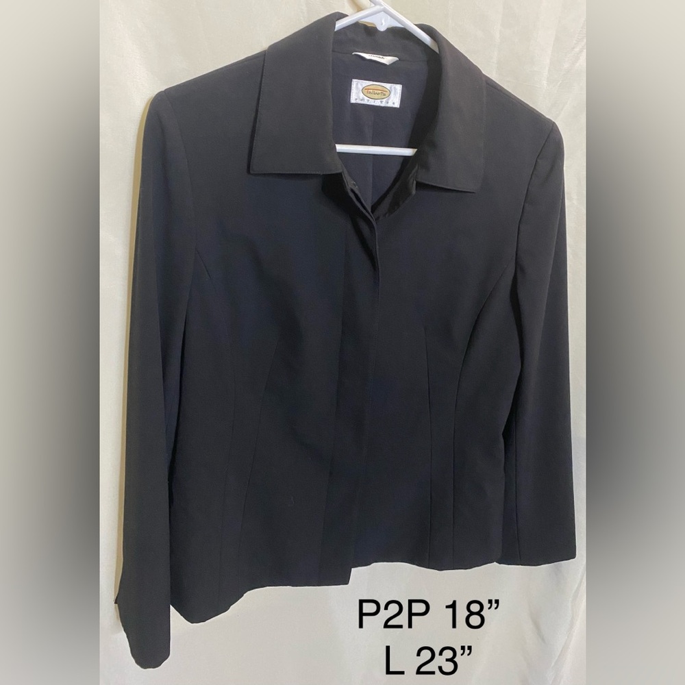 Talbots Petites Slimming Black Blazer w/ Hidden Buttons/ Jacket/ Shacket